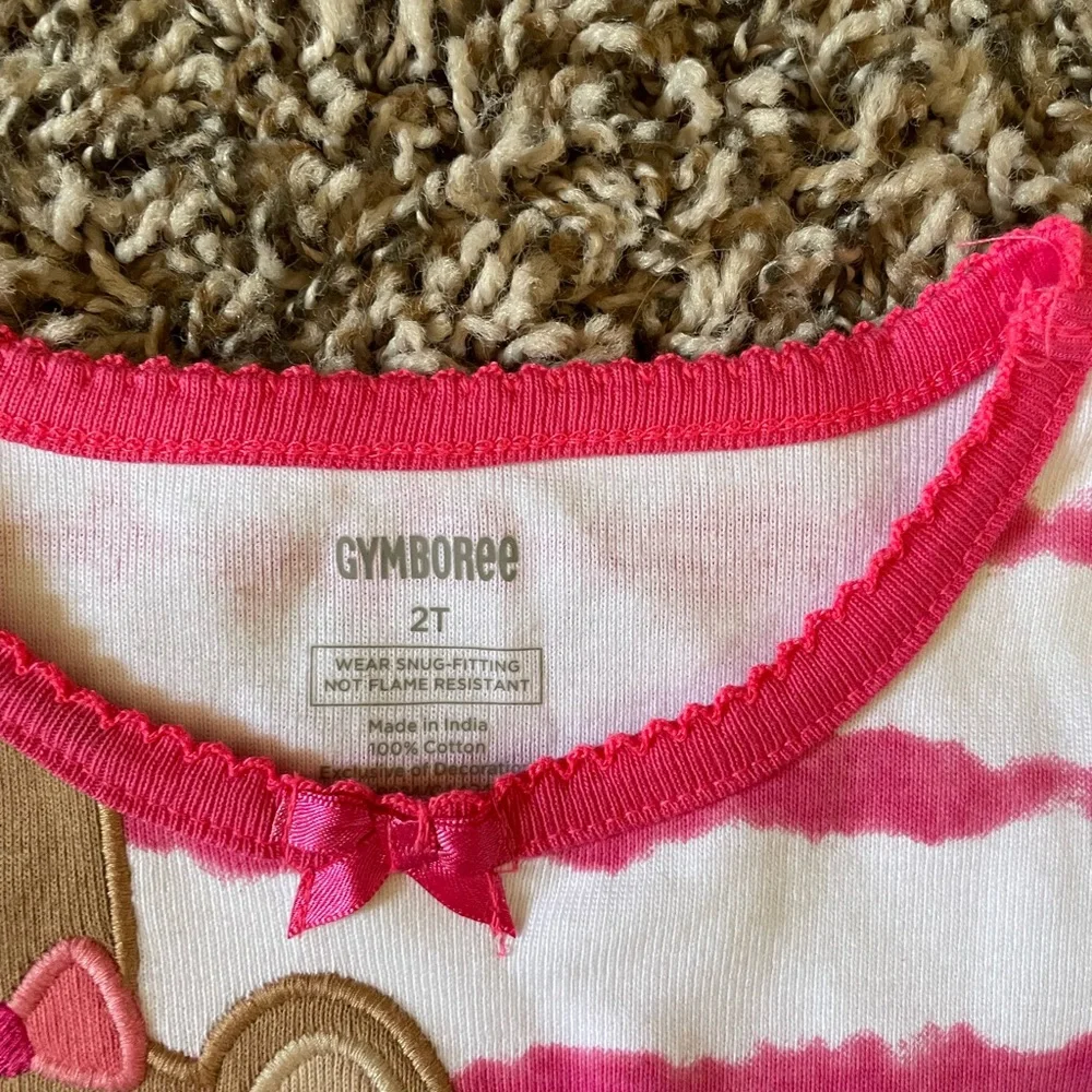 Gymboree Toddler Girls Appliqué Pajama Top Monkeys & Tigers 2T‎